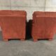 Pair of club in red velvet armchairs Yves Halard