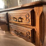 Louis XV style desk in solid oak