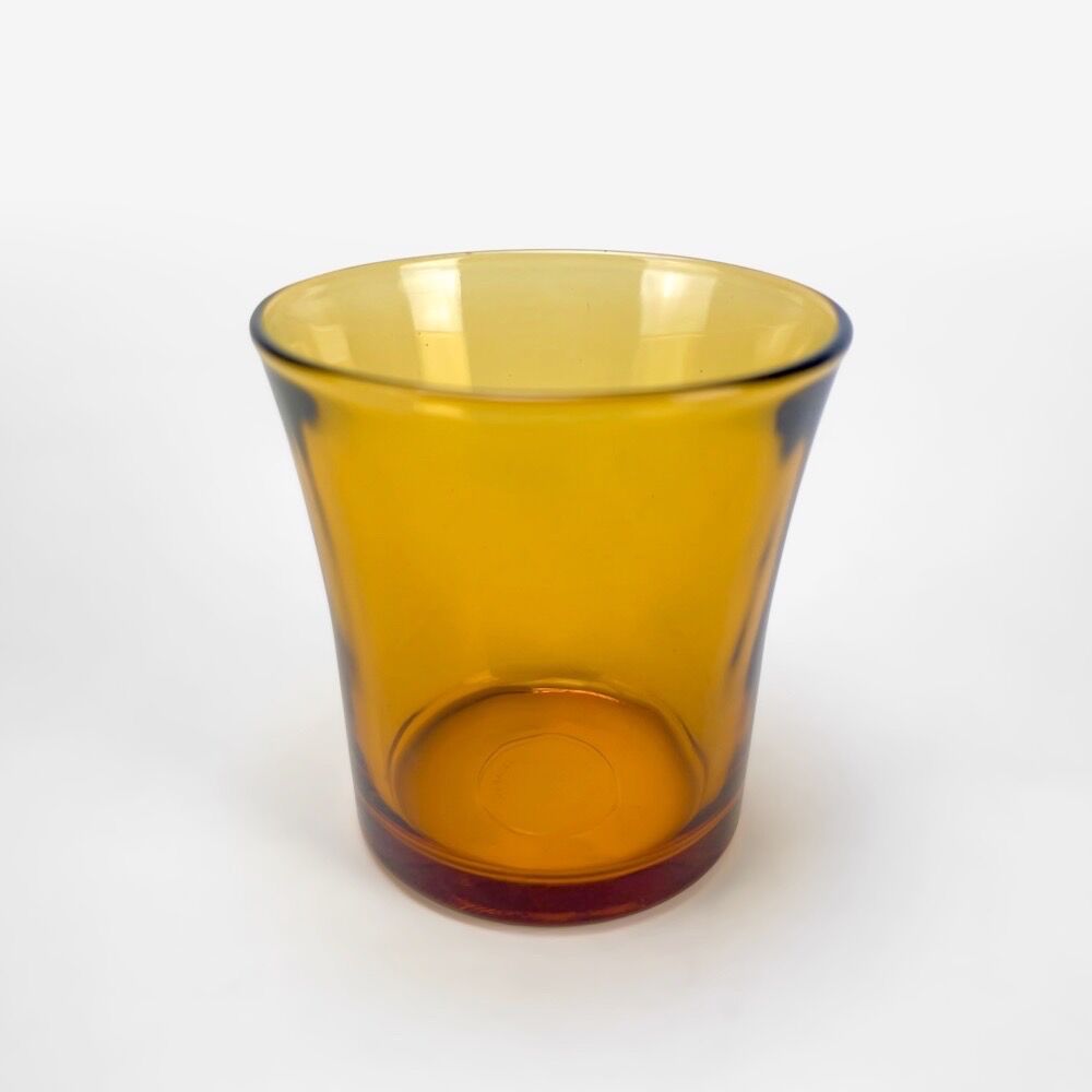 8 wine glasses Duralex amber color 70s