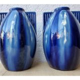 Art deco blue ceramic vases