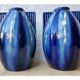 Art deco blue ceramic vases