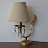 Golden table lamp with crystal tassels