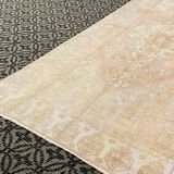 Handmade vintage pastel area rug