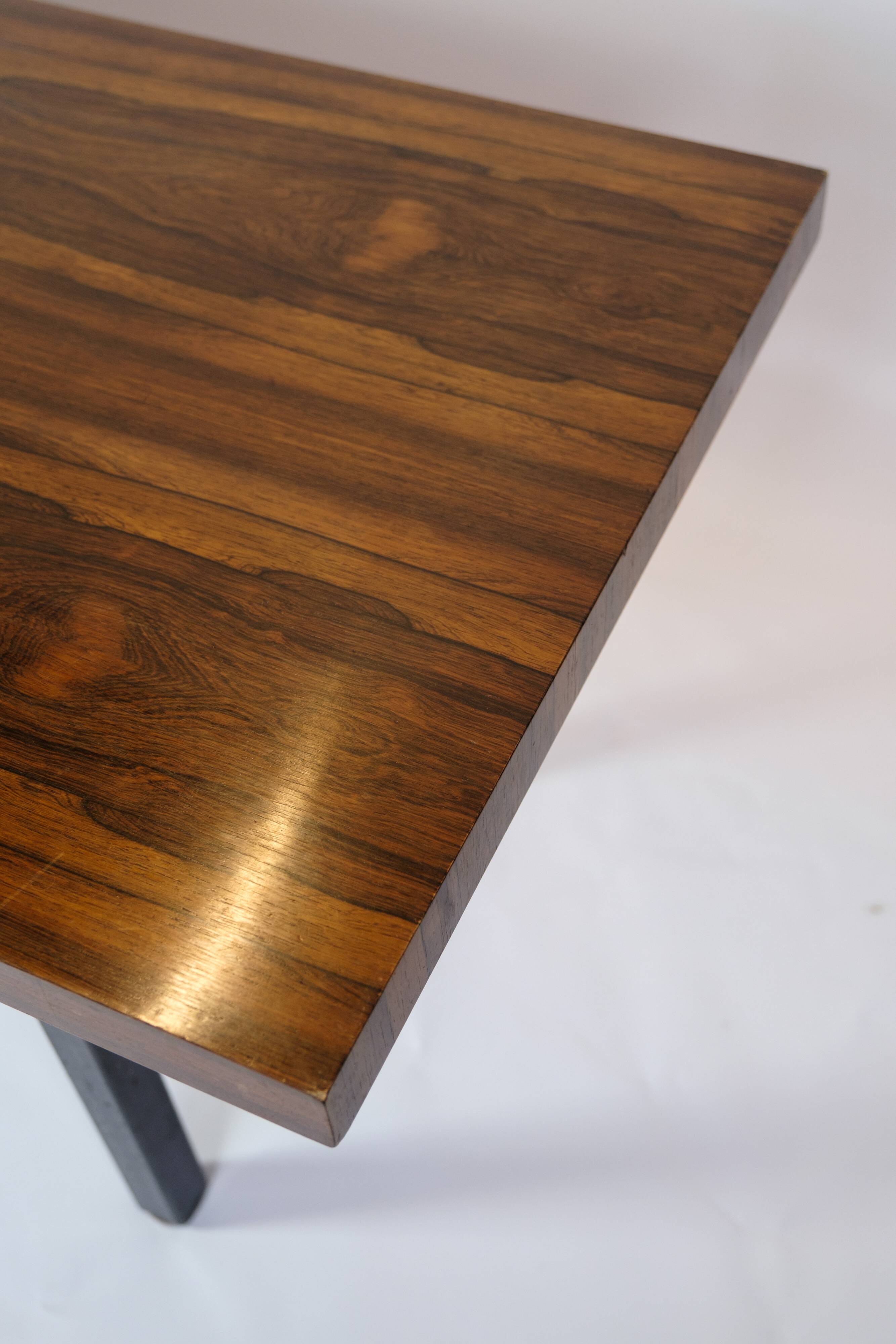 Coffee Table Made In Rosewood With Metal Frame From 1960s