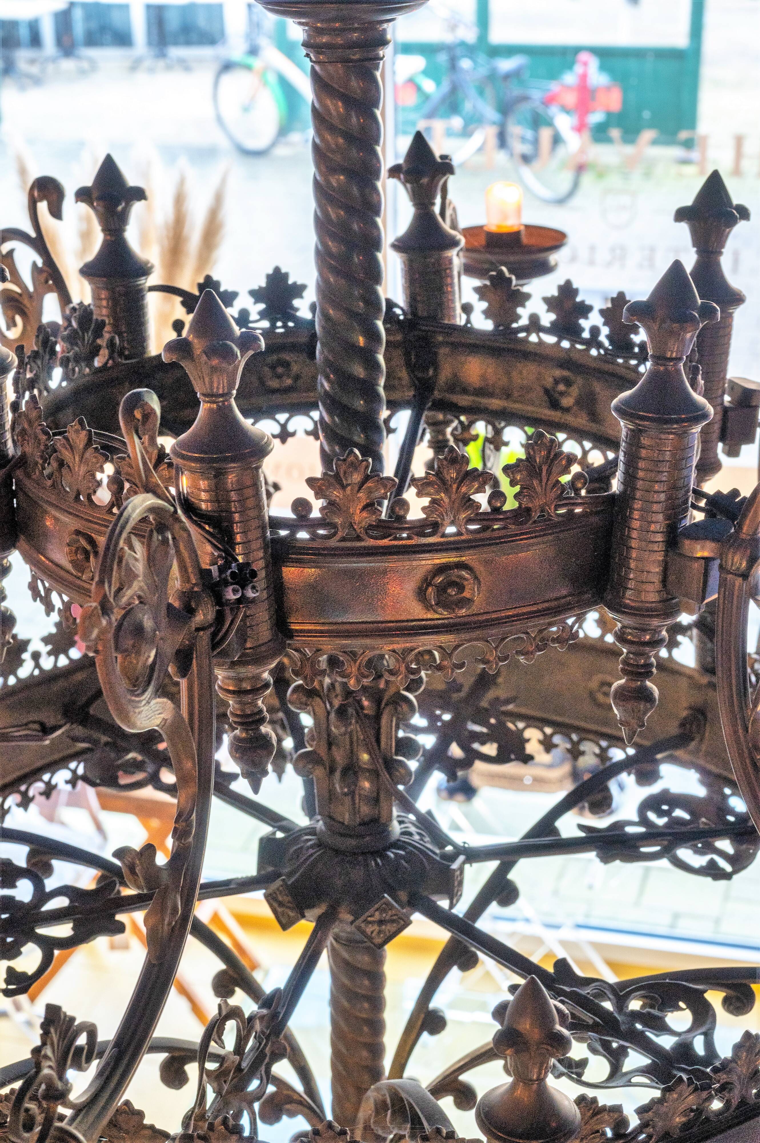 Large Antique Metal Chandelier