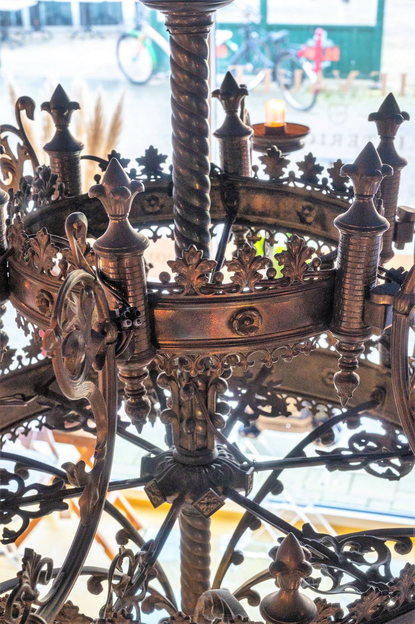 Large Antique Metal Chandelier