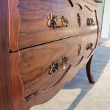 Louis xv style curved chest of drawers in mahogany