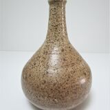 Vase soliflore pansu grès pyrité signé