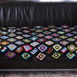 70's multi-colored crochet blanket