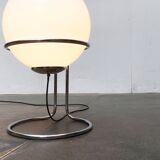 Vintage globe floor lamp in glass and chrome from the space age.