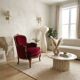Vintage Louis XV style bergère / cabriolet armchair – Carved wood velvet