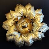 Wall lamp golden leaves 3 corollas