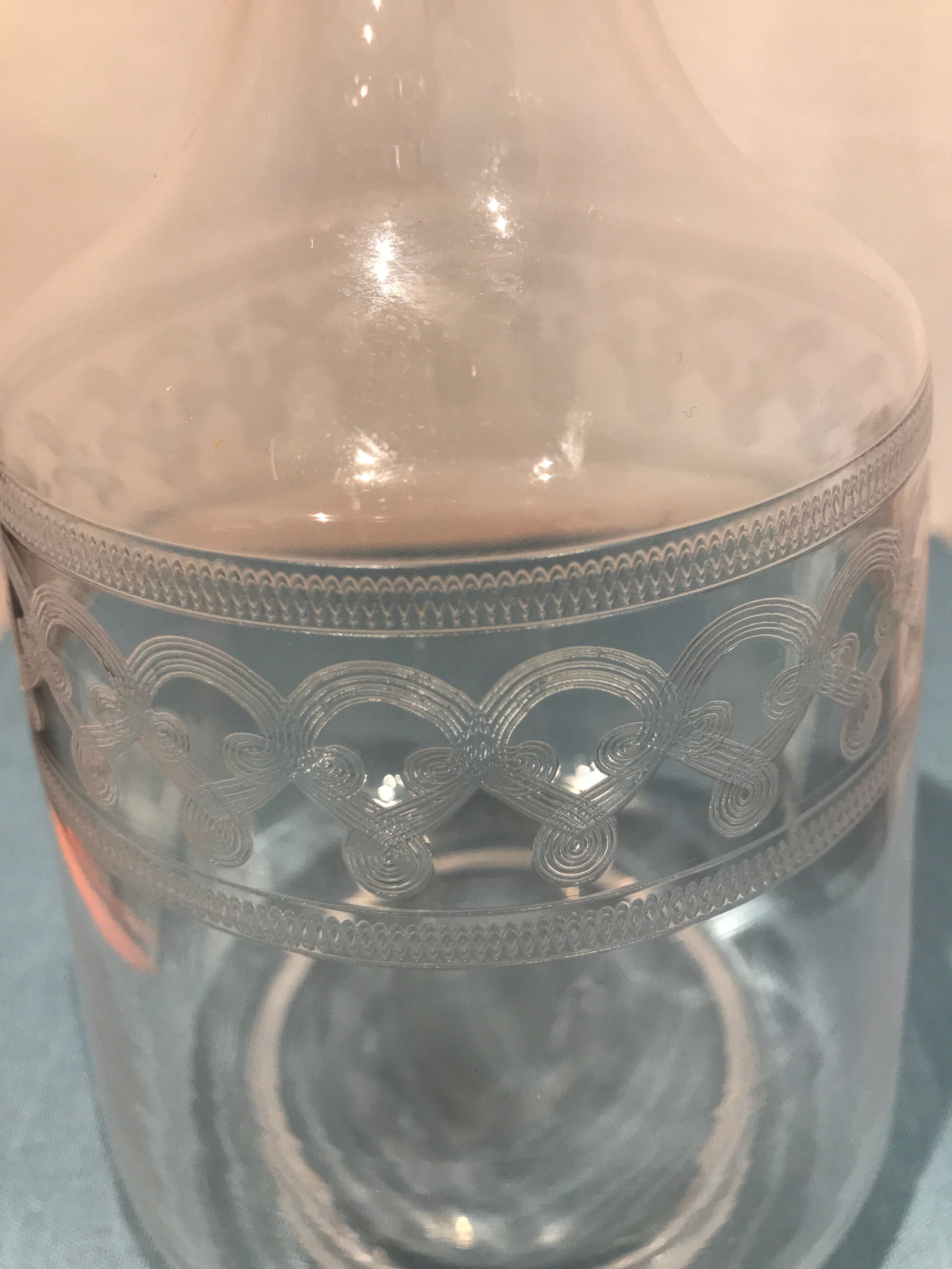 Pair of ancient carafes numbered Crystal Baccarat