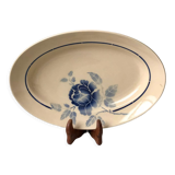 oval dish blue flowers Saint-Amand 30s-40s