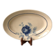 oval dish blue flowers Saint-Amand 30s-40s