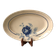 oval dish blue flowers Saint-Amand 30s-40s
