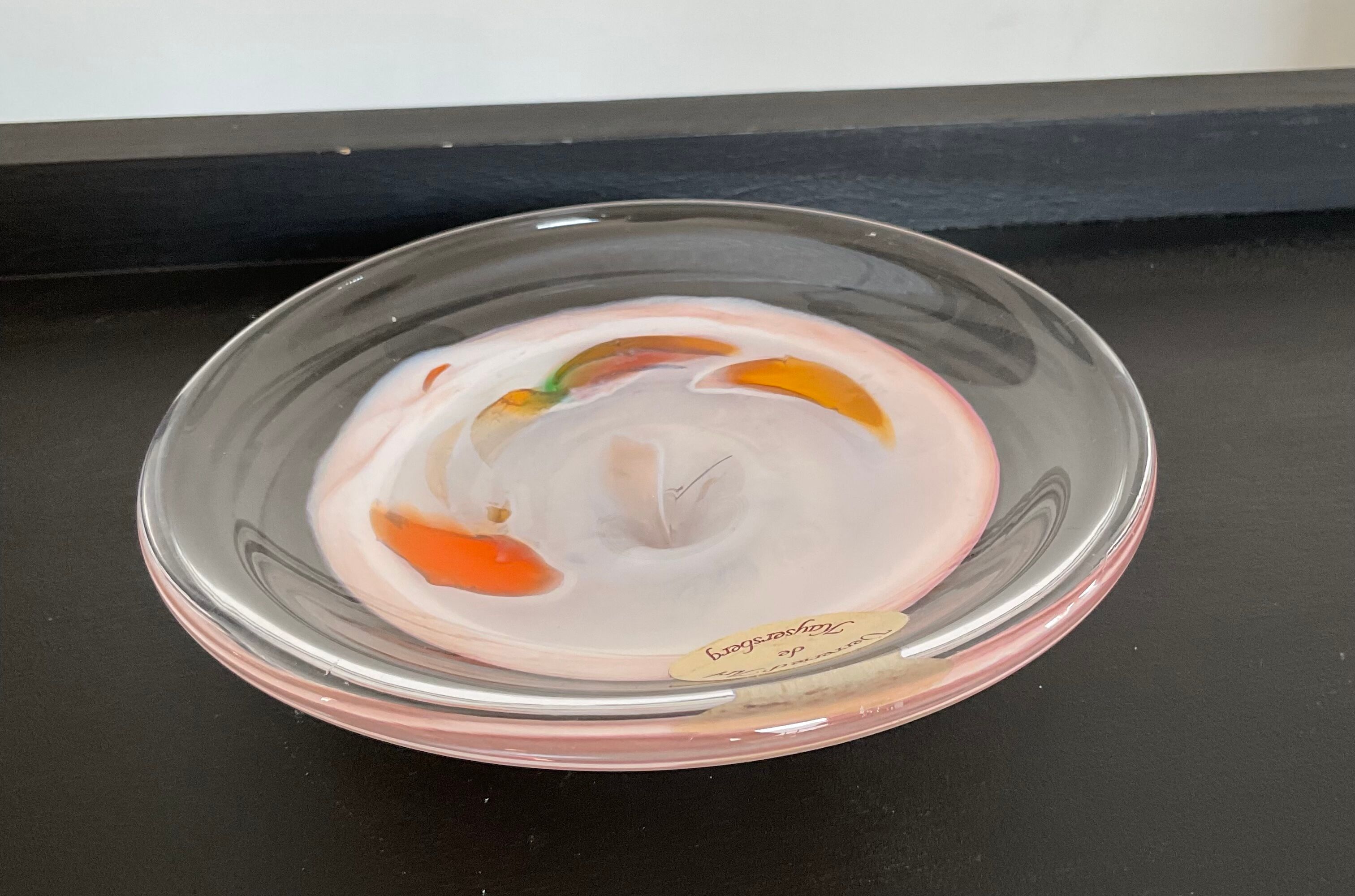 Empty vintage pocket in glass paste art glassware