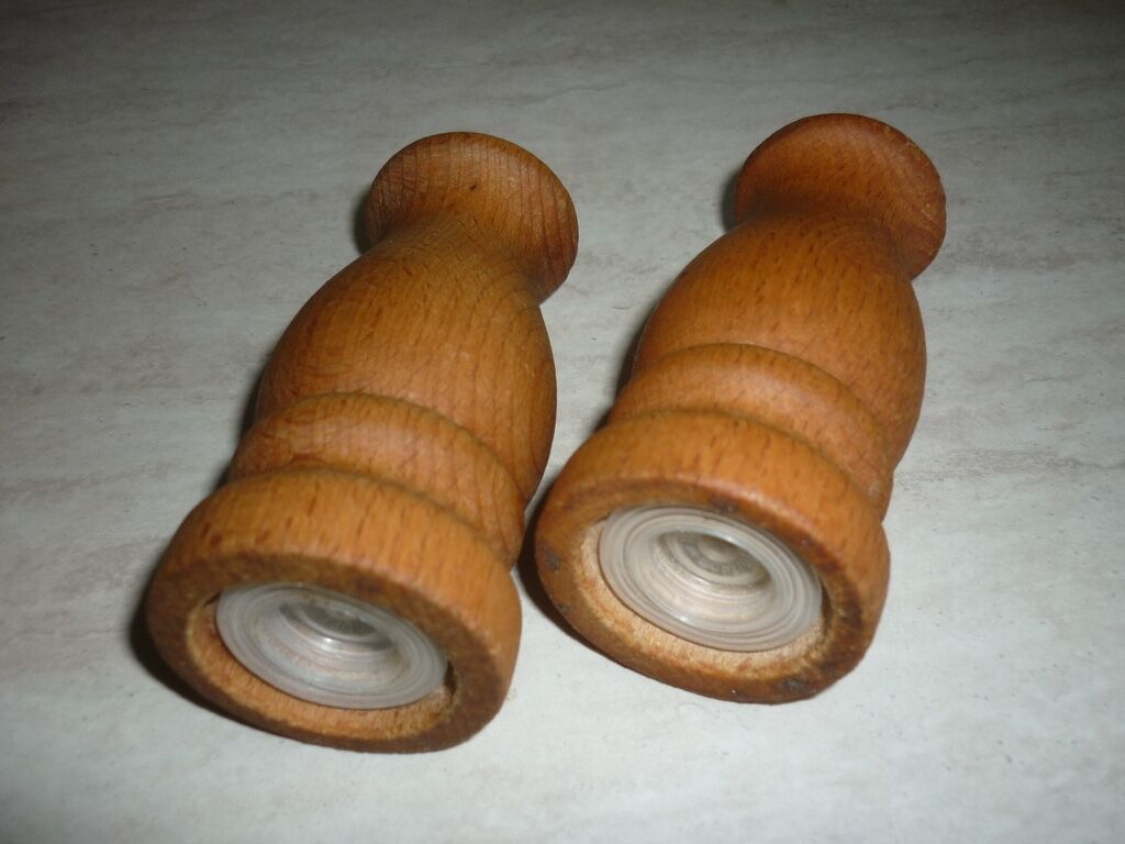 Salt and pepper turned wooden