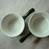 Pair of 2 cassollettes-ramekins-pans PILIVITE in fire porcelain