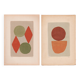 Duo de peintures  sur papier ancien -B53 et B60 -   tableaux abstraits signés eawy