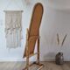 Rattan psyche mirror