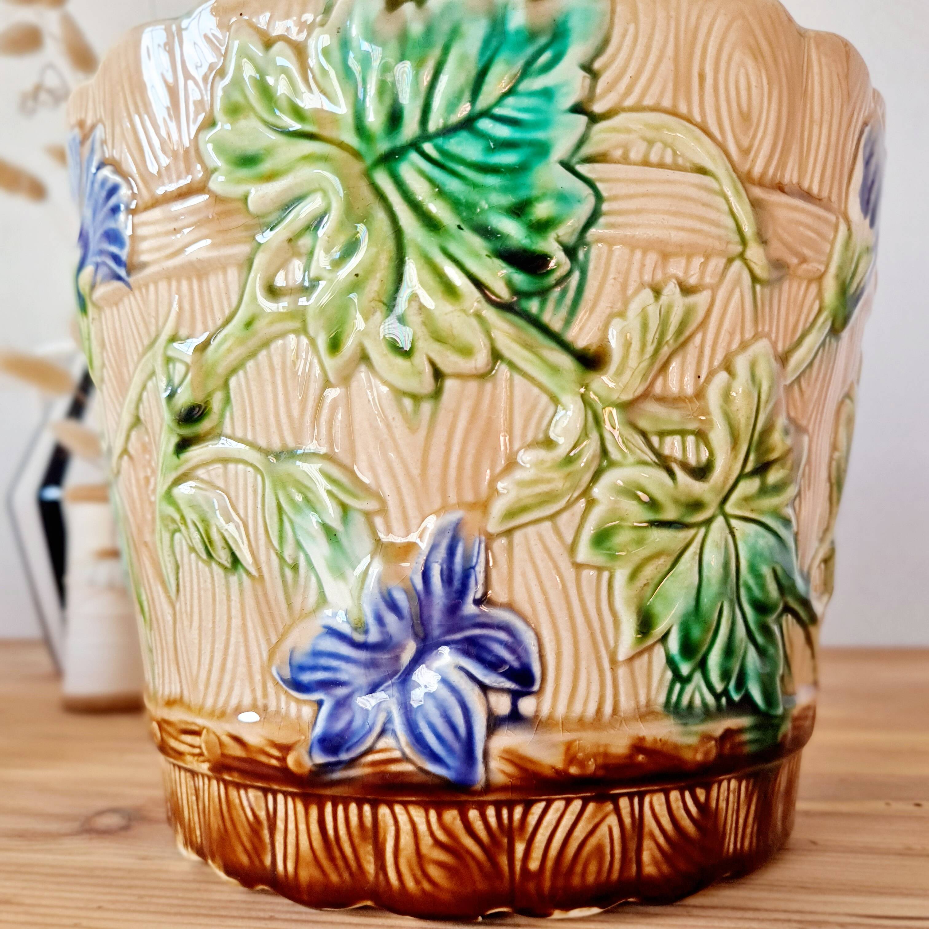 Art Nouveau earthenware cachepot