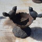 2 roosters and 2 cast iron birds