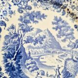 6 flat plates in porcelain by Villeroy and Boch, blue, Burgenland