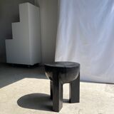 Monoxyl sofa end in black mango tree tripod half-sphere tray h:45 d:44