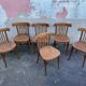 Lot de 6 chaises viennoise bois courbé 1970