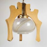 Suspension wood and Murano glass 1980s