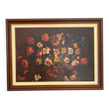 Oil on old canvas