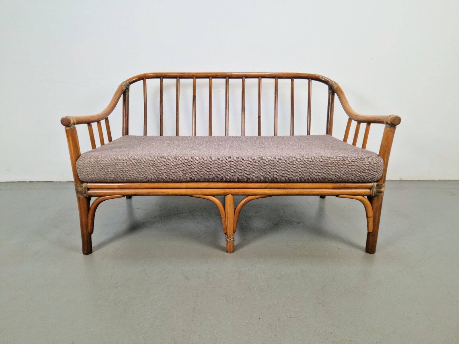 Organic Modern Bamboo and Rattan Loveseat from McGuire, 1970s