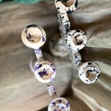 3-headed black spotted terracotta candle holder