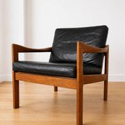 Vintage Danish Illum Wikkelsø teak lounge chair model 20