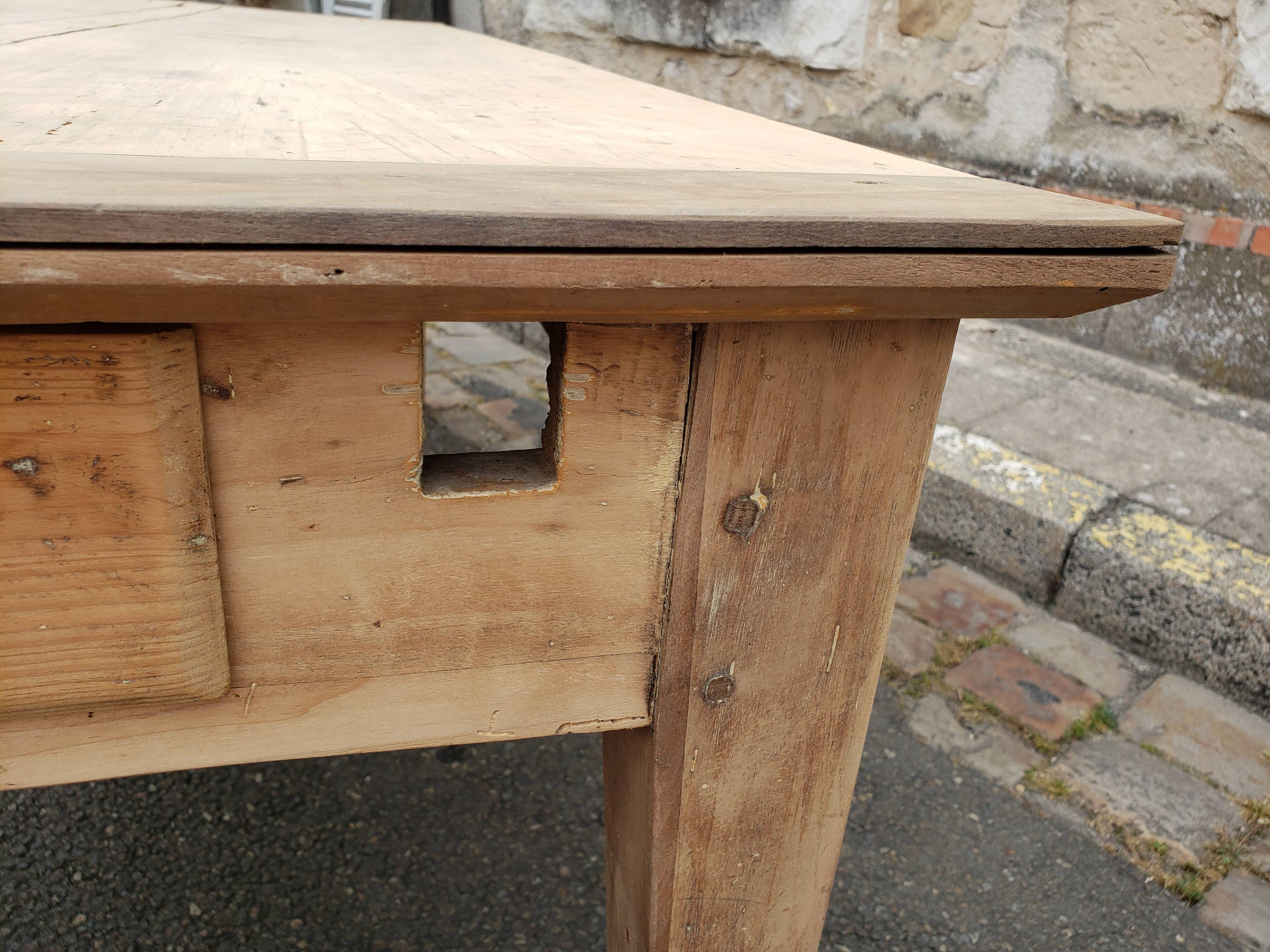 Farm table 2 poplar and chestnut drawers