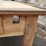 Table de ferme 2 tiroirs peuplier et chataignier