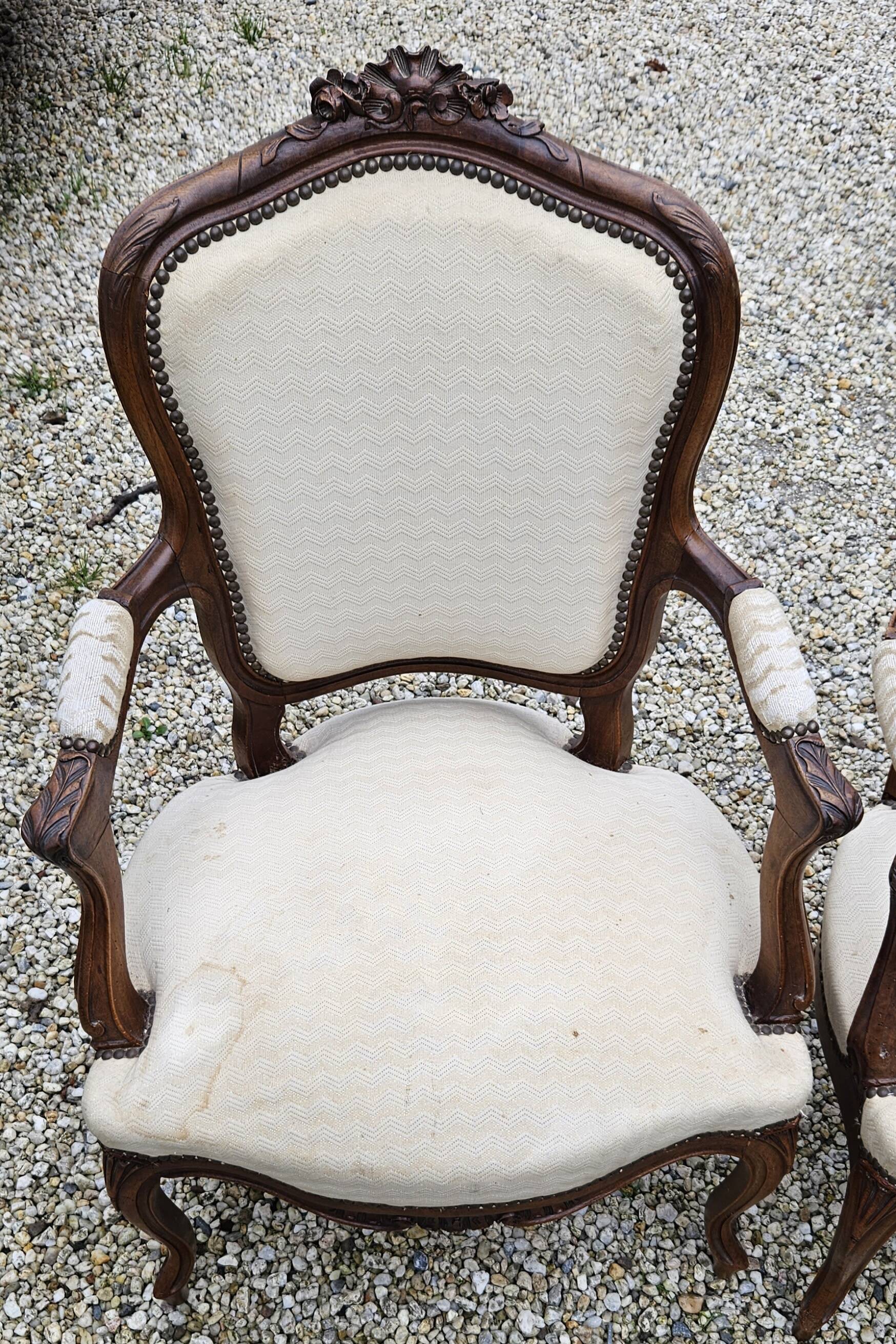 Pair of Cabriolet armchairs