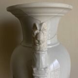 XXL white lion head neo-classical amphora vase from the Empire Consulate.