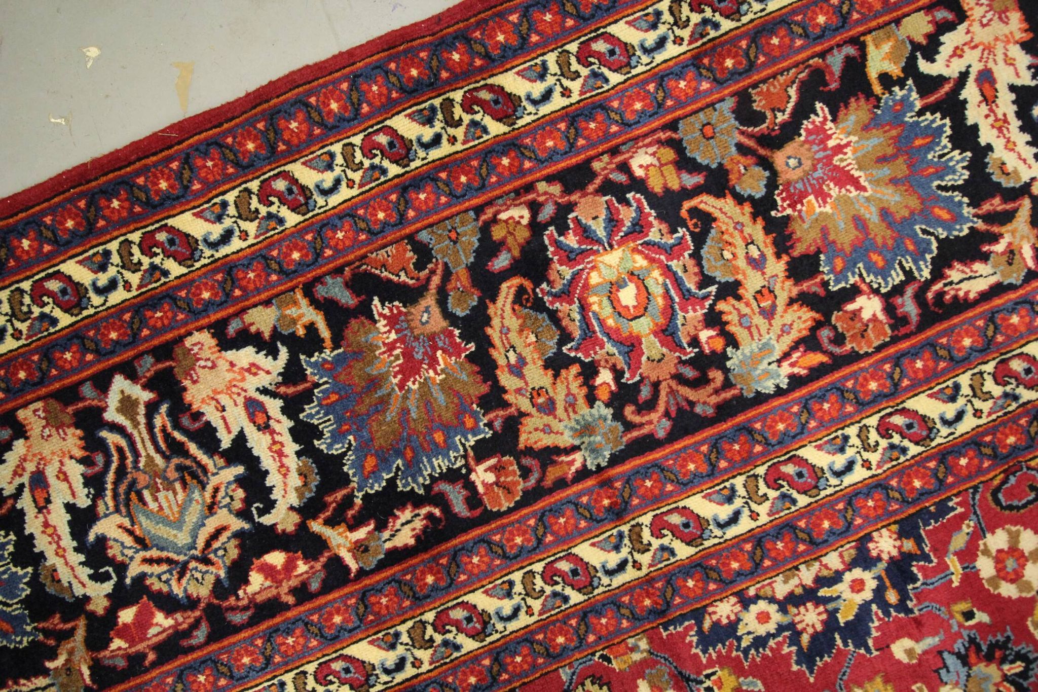 Tapis en laine florale rouge fait à la main antique persan khorassan tapis - 295x376cm