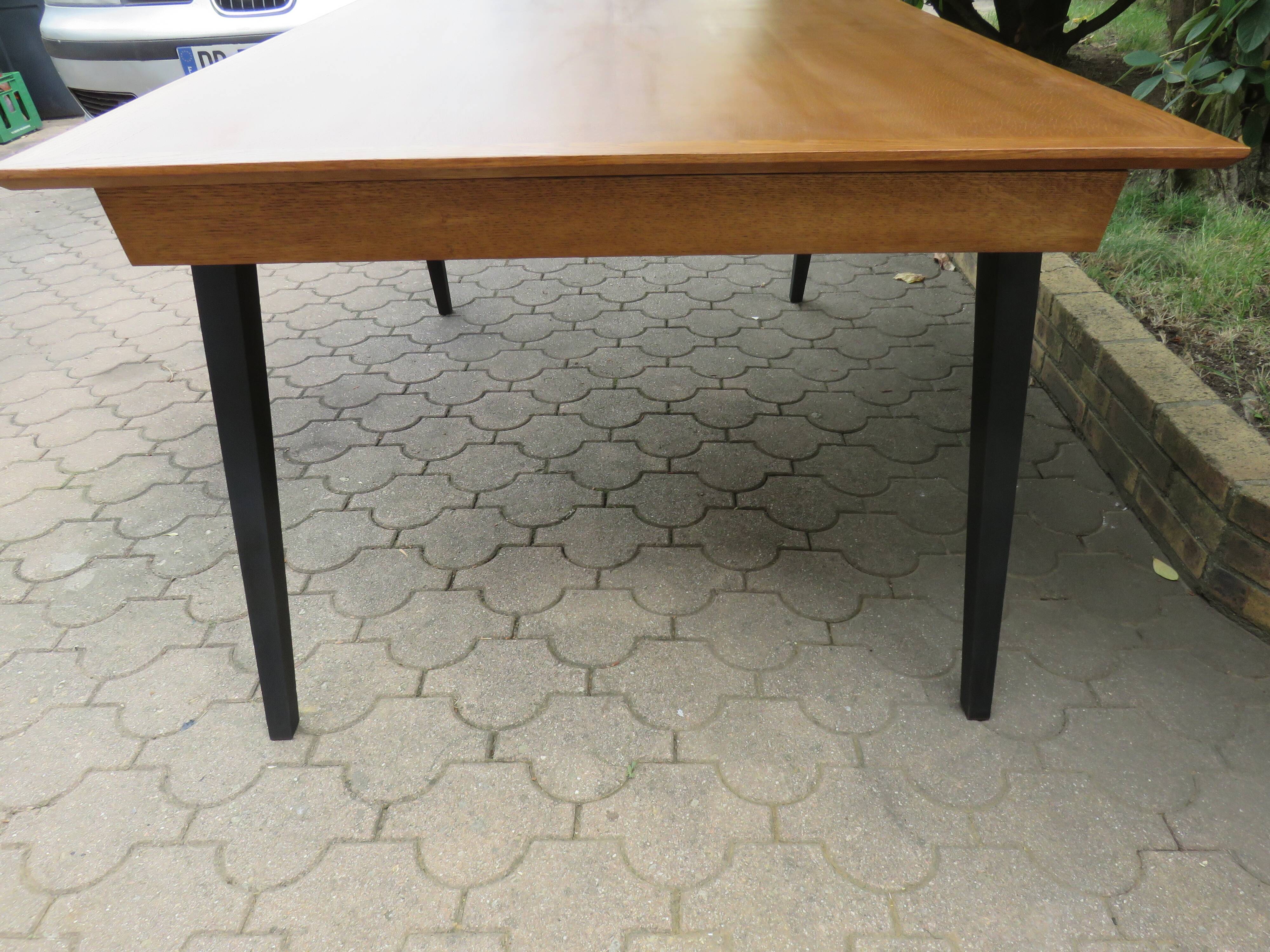 Large table with compass legs. Italian design 1960