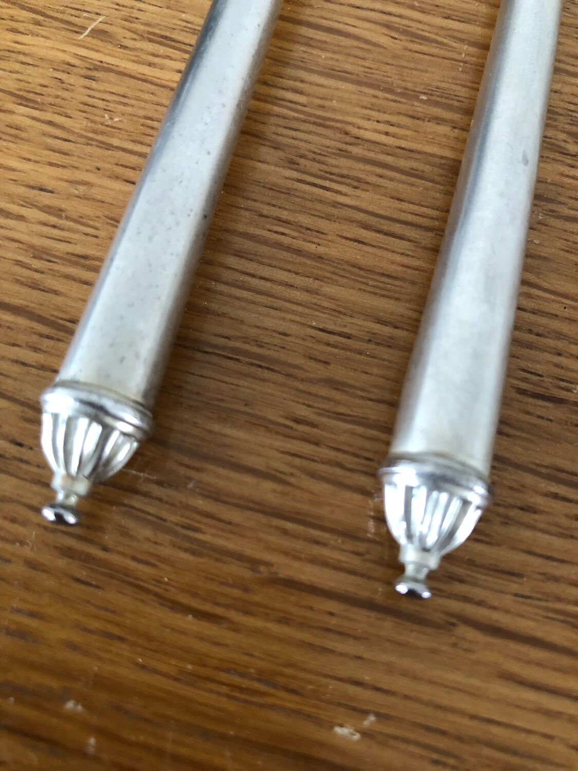 6 silver metal dessert forks