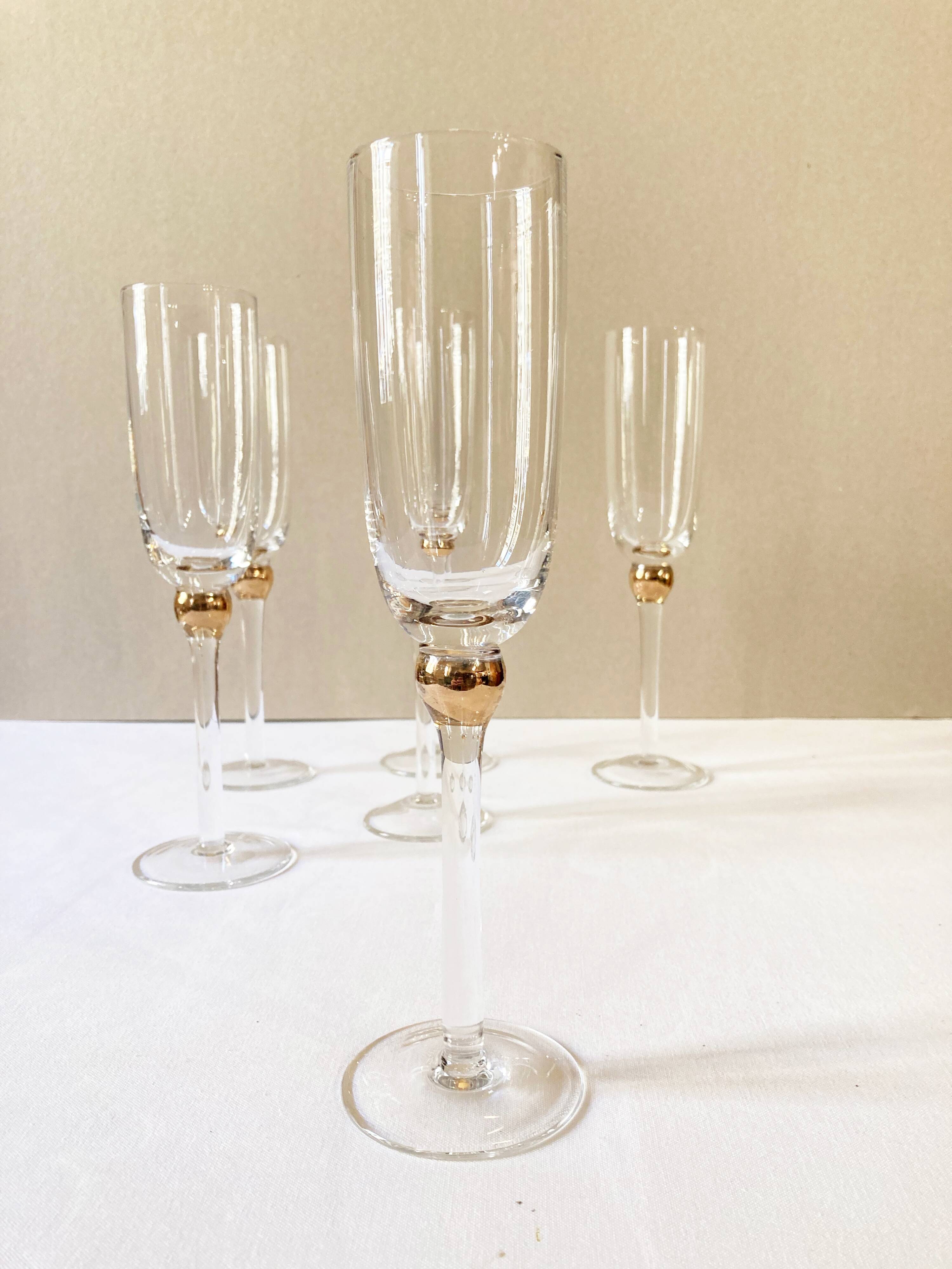 Glass champagne flutes