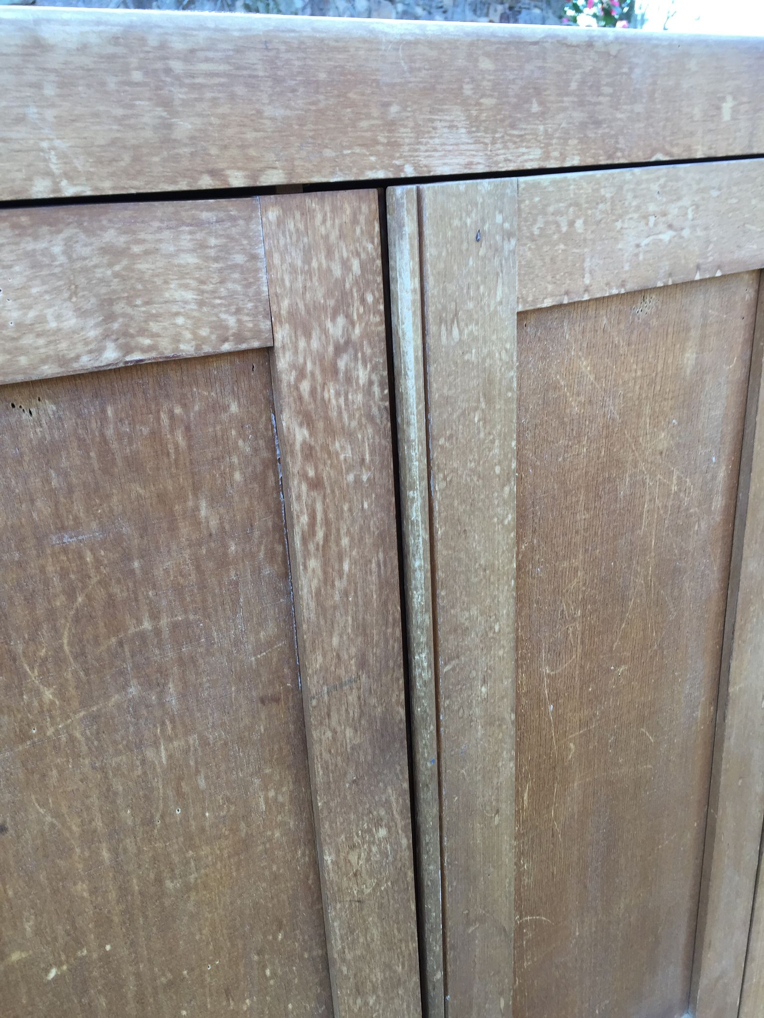 Vintage wardrobe with compass feet in beech