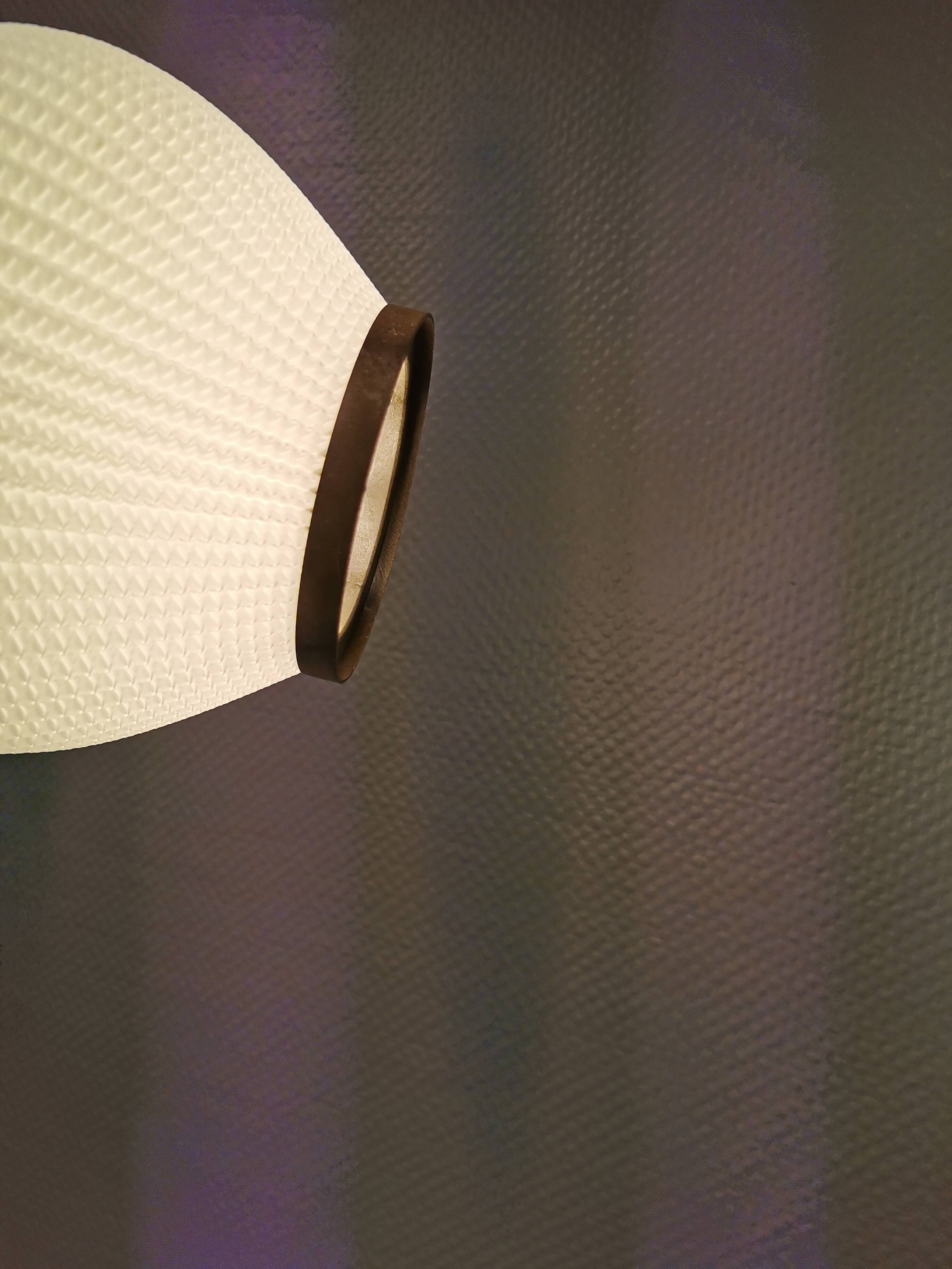 Pleated hanging lamp model Pearl Shade, produced by Hoyrup Light and designed by Lars E Schøiler