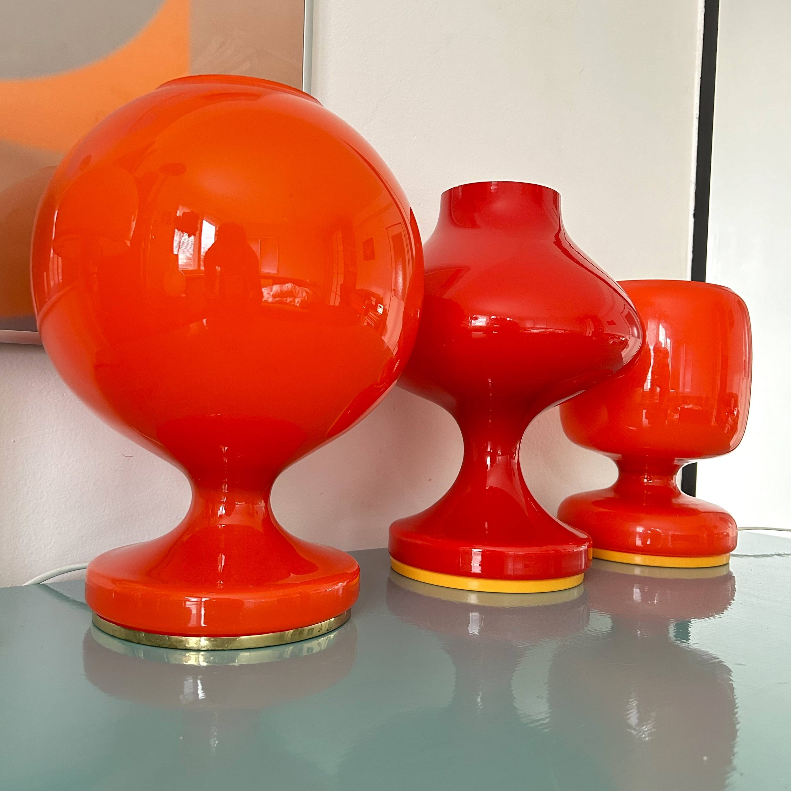 Lampe de bureau vintage en verre opale pour Osvetlovaci Sklo, Tchécoslovaquie