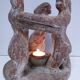 ceramic candlestick centrepiece terracotta patina