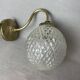 Brass and glass swan neck wall sconce lamp 1980s