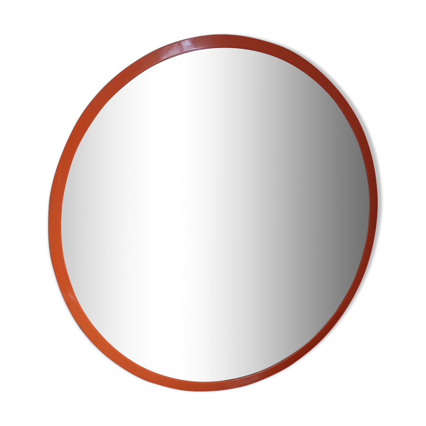 Convex vintage orange mirror