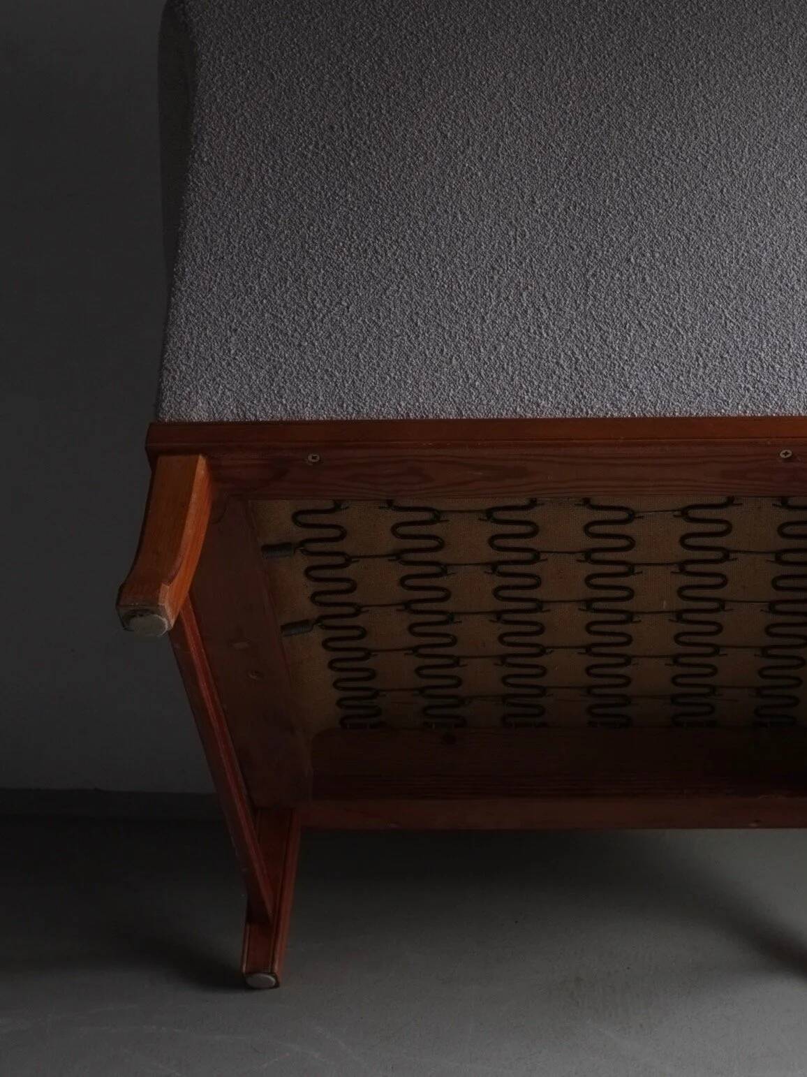 Gray boucle lounge chair | Sweden | 1940s